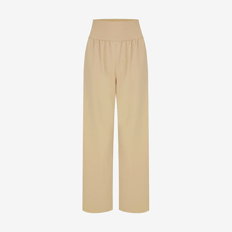 Spodnie damskie Leica z kieszeniami i luźnymi nogawkami Buddha Stones z prostymi nogawkami i wysokim stanem - image 24