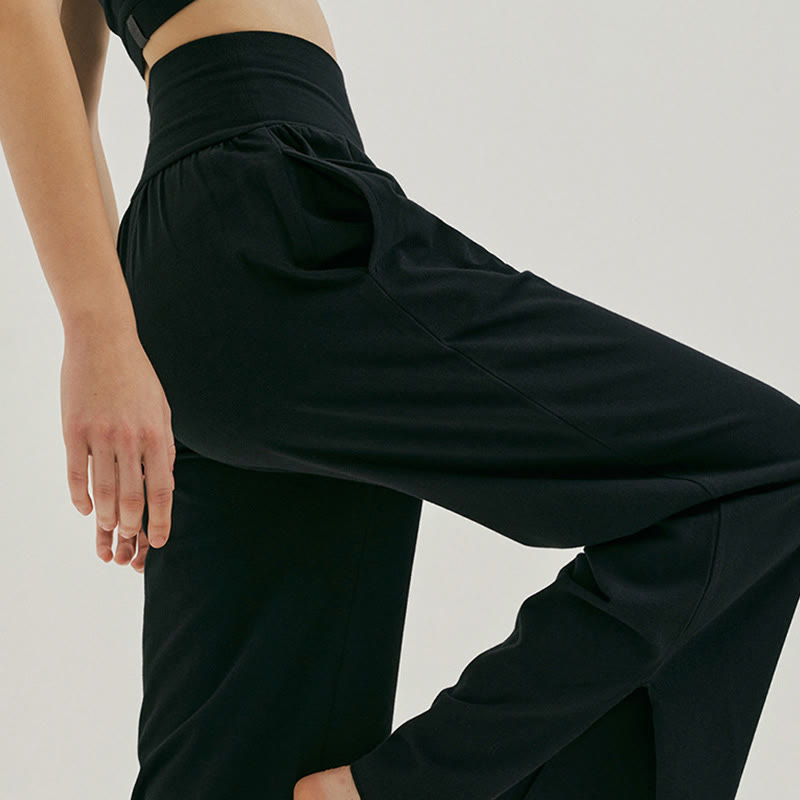 Spodnie damskie Leica z kieszeniami i luźnymi nogawkami Buddha Stones z prostymi nogawkami i wysokim stanem - image 11