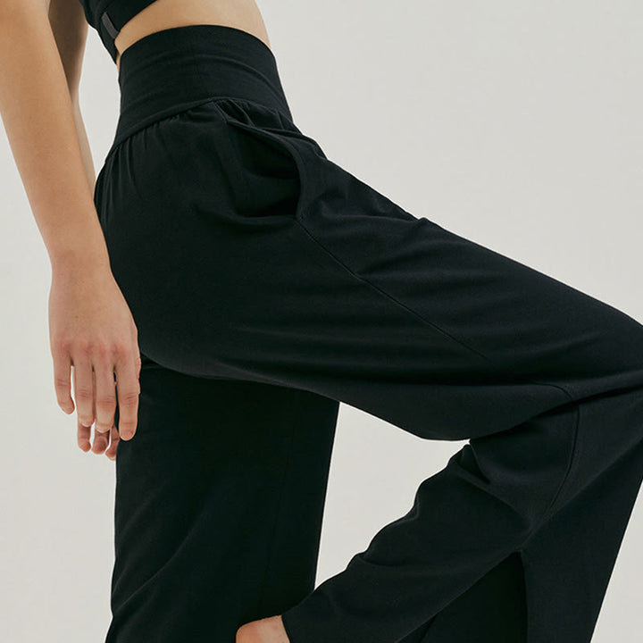 Spodnie damskie Leica z kieszeniami i luźnymi nogawkami Buddha Stones z prostymi nogawkami i wysokim stanem - image 11