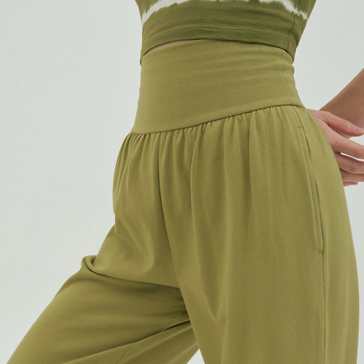 Spodnie damskie Leica z kieszeniami i luźnymi nogawkami Buddha Stones z prostymi nogawkami i wysokim stanem - image 39