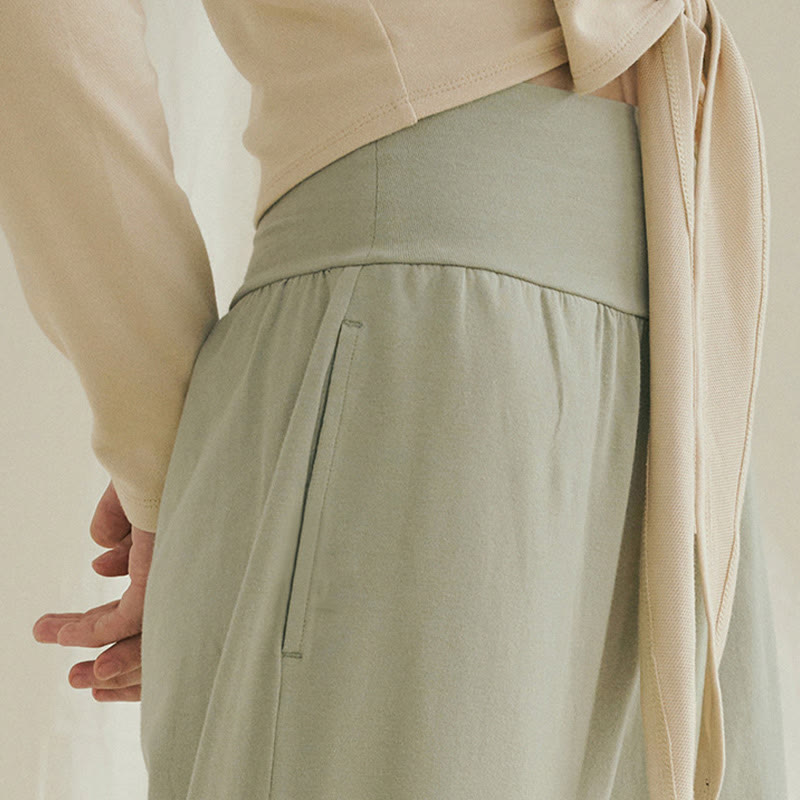 Spodnie damskie Leica z kieszeniami i luźnymi nogawkami Buddha Stones z prostymi nogawkami i wysokim stanem - image 5