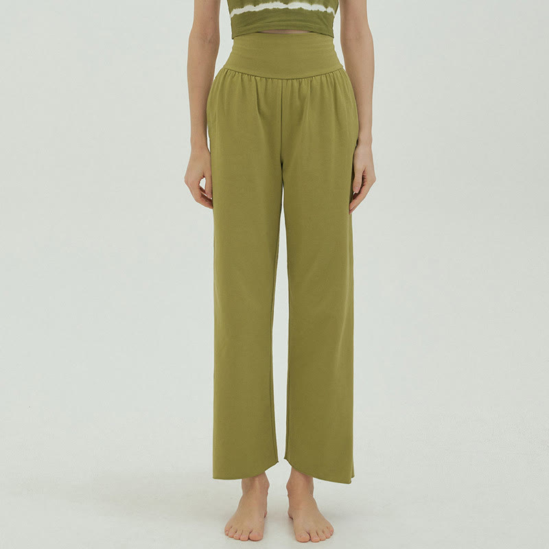 Spodnie damskie Leica z kieszeniami i luźnymi nogawkami Buddha Stones z prostymi nogawkami i wysokim stanem - image 42