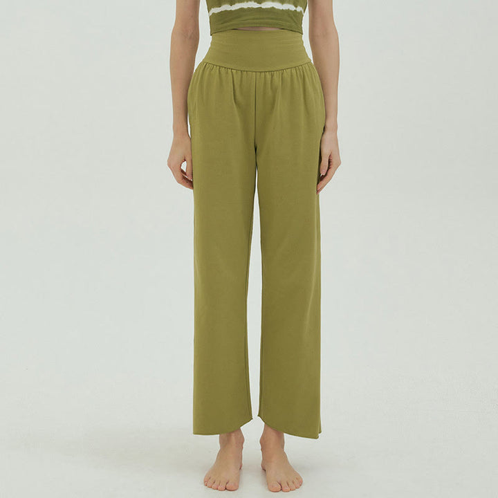 Spodnie damskie Leica z kieszeniami i luźnymi nogawkami Buddha Stones z prostymi nogawkami i wysokim stanem - image 42