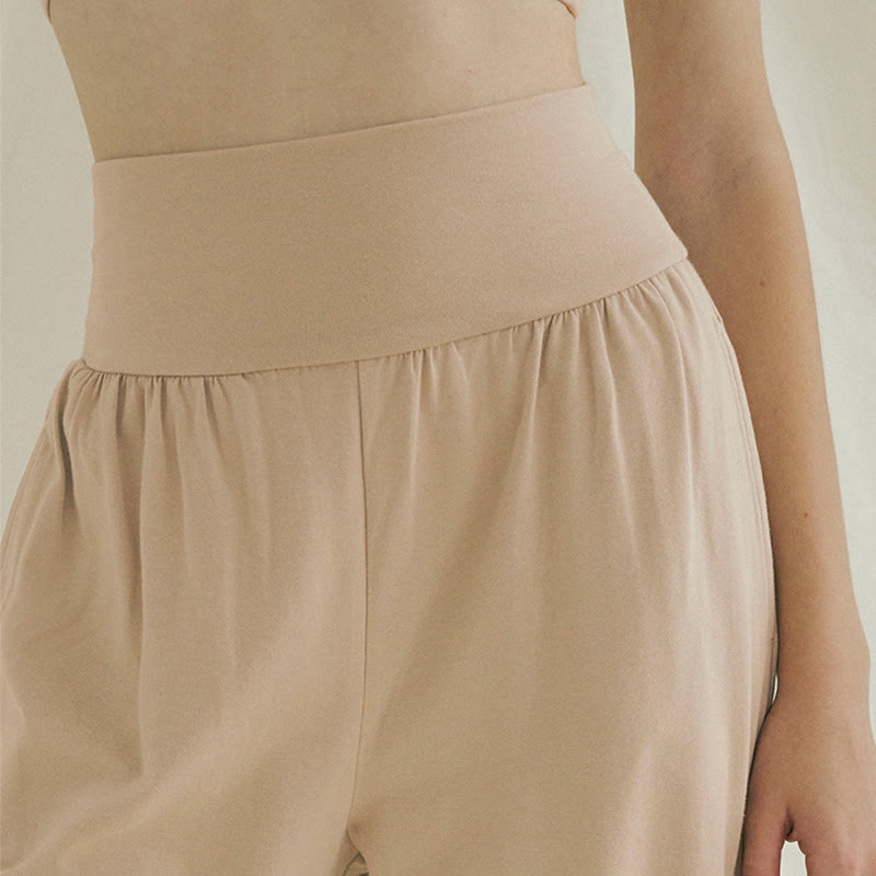 Spodnie damskie Leica z kieszeniami i luźnymi nogawkami Buddha Stones z prostymi nogawkami i wysokim stanem - image 25