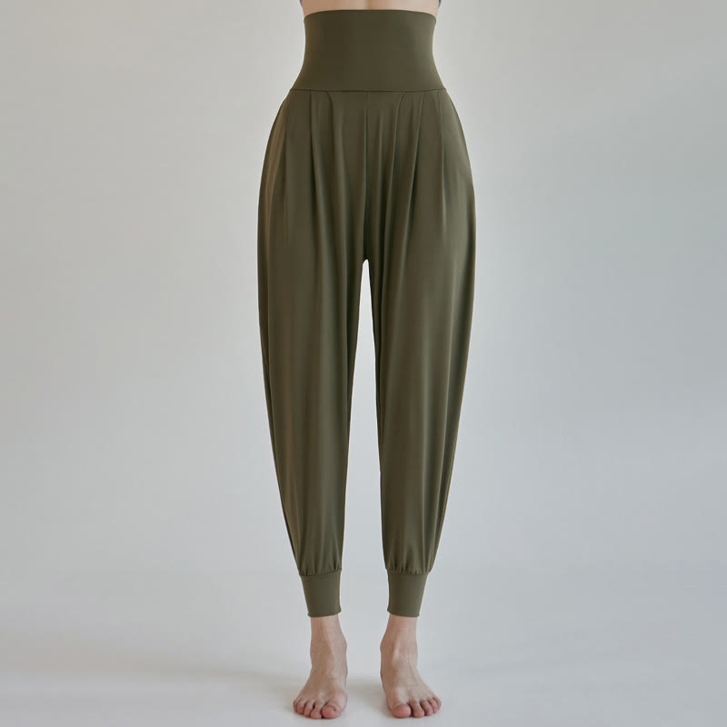 Buddha Stones Casual Plain High Waist Szybkoschnące Damskie Spodnie Leica Z Kieszeniami - image 2