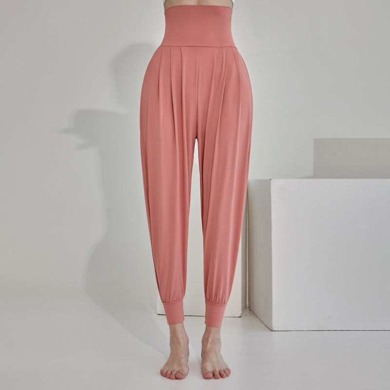 Buddha Stones Casual Plain High Waist Szybkoschnące Damskie Spodnie Leica Z Kieszeniami - LightCoral - US4, UK/AU8, EU36 (L) - image 20