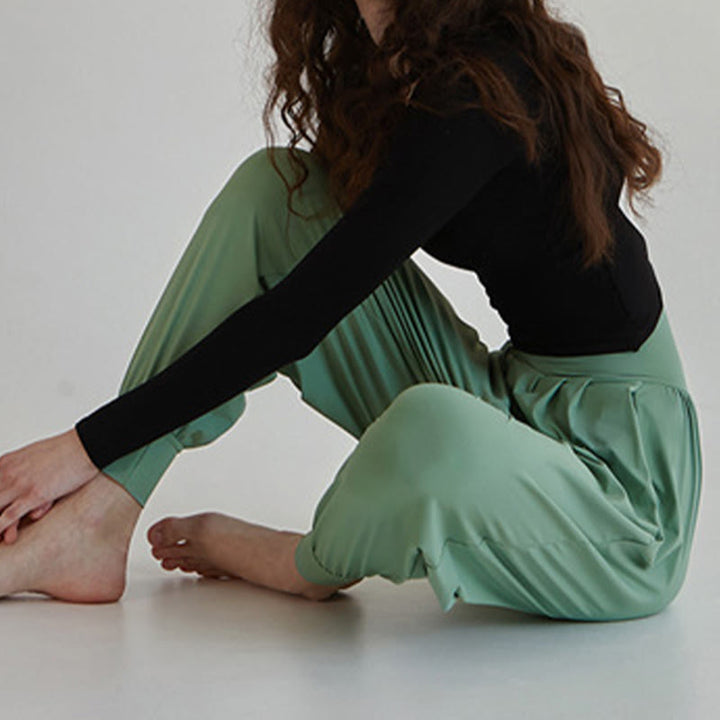 Buddha Stones Casual Plain High Waist Szybkoschnące Damskie Spodnie Leica Z Kieszeniami - image 36