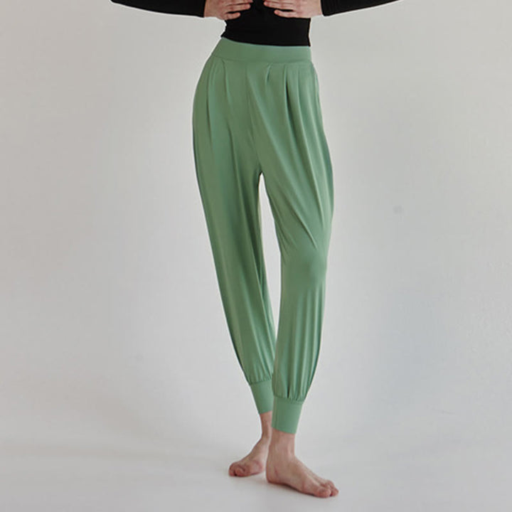 Buddha Stones Casual Plain High Waist Szybkoschnące Damskie Spodnie Leica Z Kieszeniami - image 29