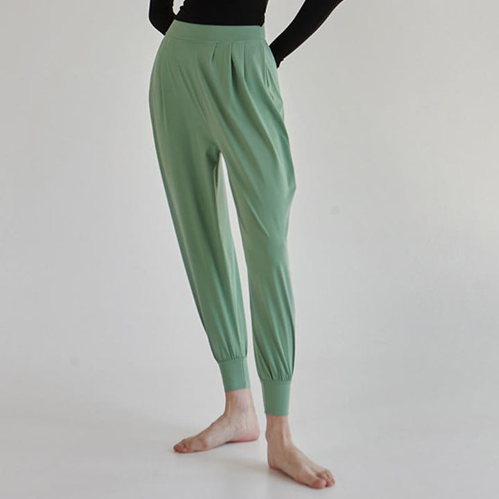 Buddha Stones Casual Plain High Waist Szybkoschnące Damskie Spodnie Leica Z Kieszeniami - image 34