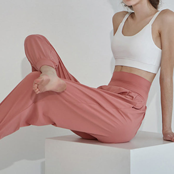 Buddha Stones Casual Plain High Waist Szybkoschnące Damskie Spodnie Leica Z Kieszeniami - image 23