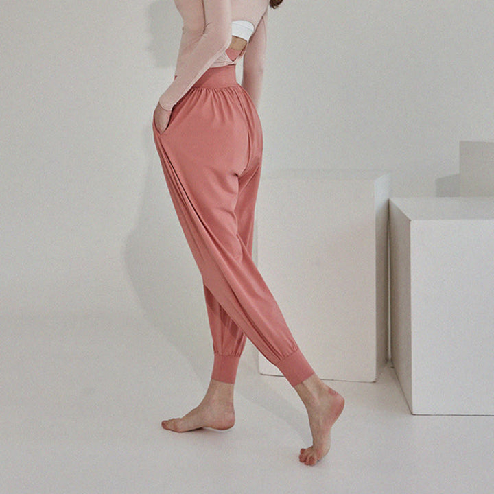 Buddha Stones Casual Plain High Waist Szybkoschnące Damskie Spodnie Leica Z Kieszeniami - image 21