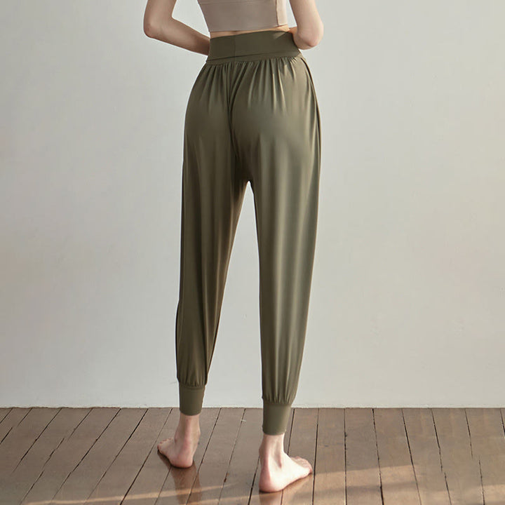 Buddha Stones Casual Plain High Waist Szybkoschnące Damskie Spodnie Leica Z Kieszeniami - image 7