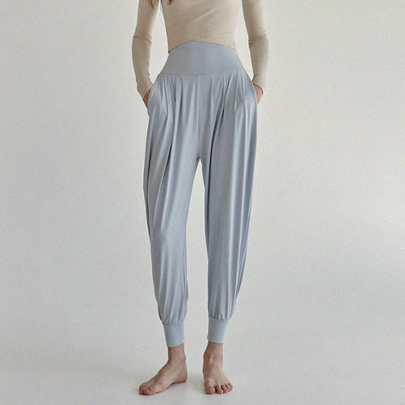 Buddha Stones Casual Plain High Waist Szybkoschnące Damskie Spodnie Leica Z Kieszeniami - image 13