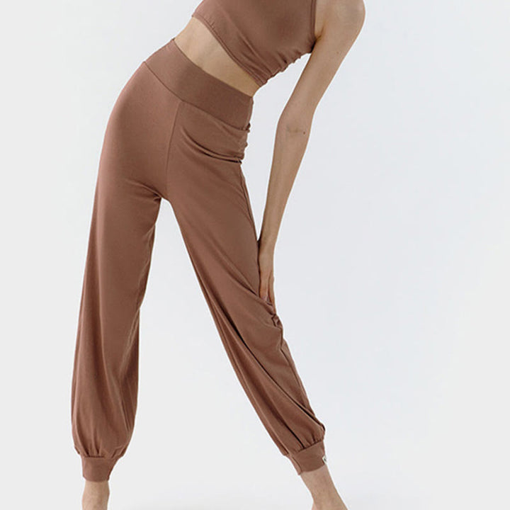 Spodnie damskie Leica z Buddha Stones, swobodne, gładkie, z wysokim stanem i szybkoschnącymi nogawkami - image 1