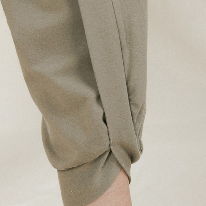 Buddha Stones Casual Plain High Waist Side Fold Quick Drying Damskie Spodnie Bawełniane Z Kieszeniami - image 10