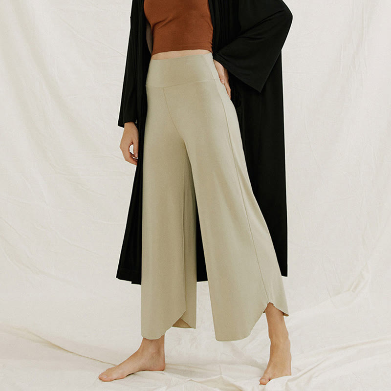 Spodnie damskie Leica z szerokimi nogawkami Buddha Stones Casual Plain Loose Irregular Geometryczny brzeg - image 14