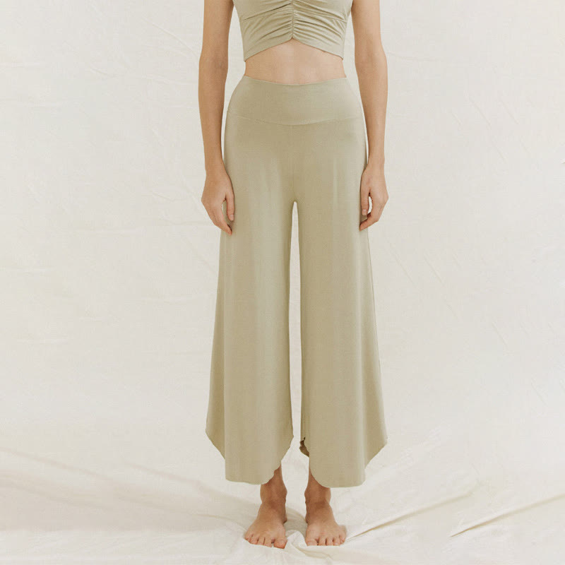 Spodnie damskie Leica z szerokimi nogawkami Buddha Stones Casual Plain Loose Irregular Geometryczny brzeg - image 17