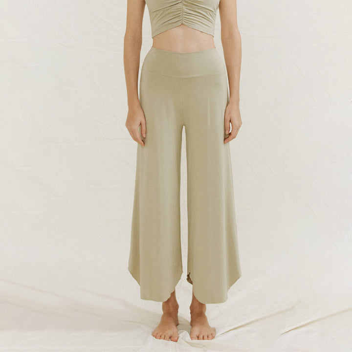Spodnie damskie Leica z szerokimi nogawkami Buddha Stones Casual Plain Loose Irregular Geometryczny brzeg - image 17