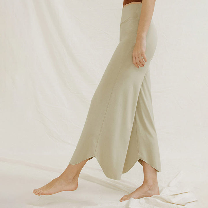 Spodnie damskie Leica z szerokimi nogawkami Buddha Stones Casual Plain Loose Irregular Geometryczny brzeg - image 18