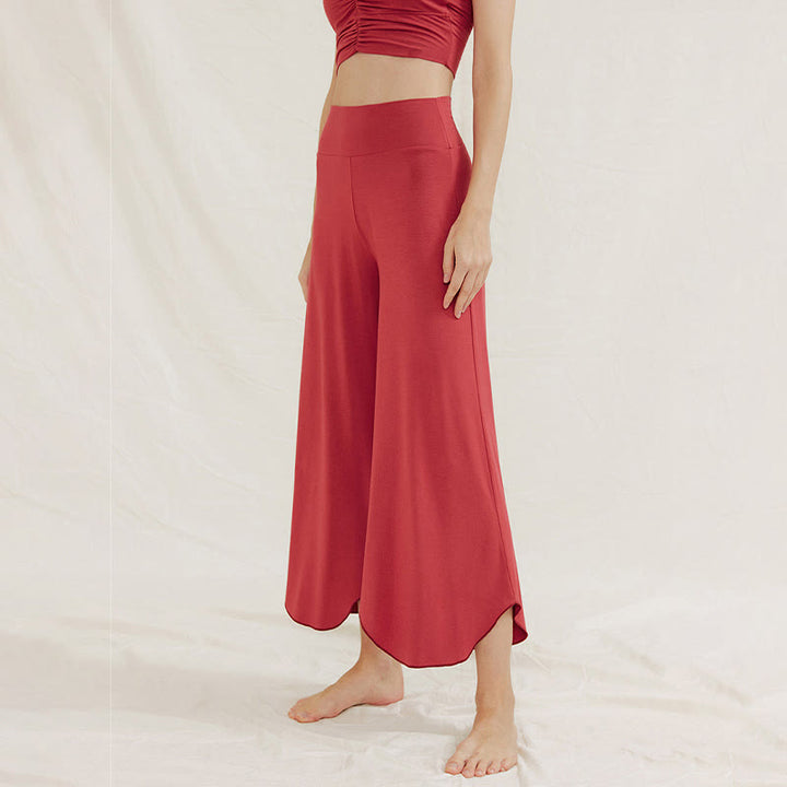 Spodnie damskie Leica z szerokimi nogawkami Buddha Stones Casual Plain Loose Irregular Geometryczny brzeg - image 3