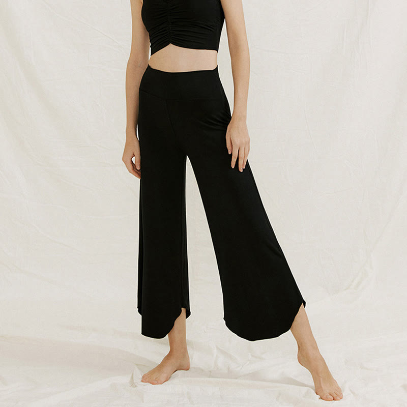 Spodnie damskie Leica z szerokimi nogawkami Buddha Stones Casual Plain Loose Irregular Geometryczny brzeg - image 28