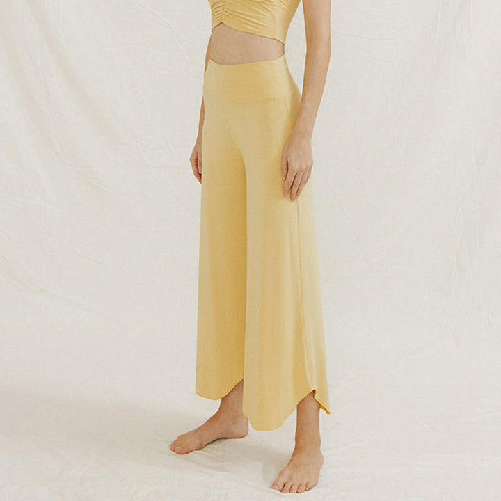 Spodnie damskie Leica z szerokimi nogawkami Buddha Stones Casual Plain Loose Irregular Geometryczny brzeg - image 8