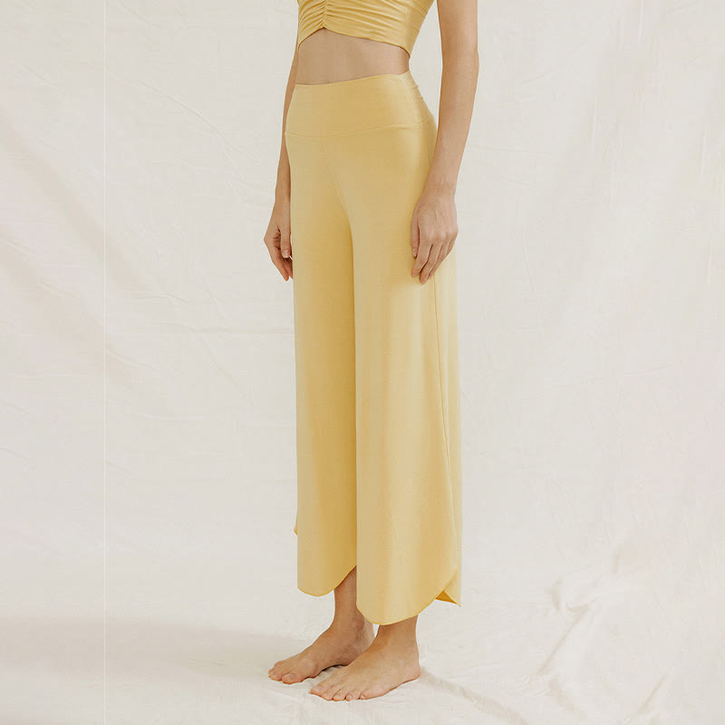 Spodnie damskie Leica z szerokimi nogawkami Buddha Stones Casual Plain Loose Irregular Geometryczny brzeg - image 7