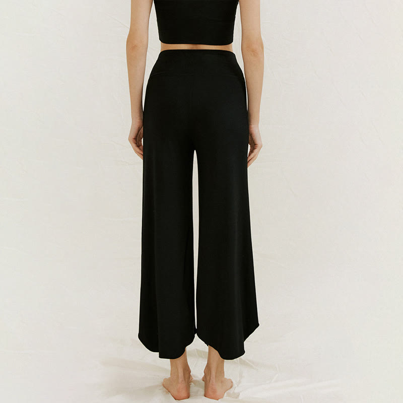 Spodnie damskie Leica z szerokimi nogawkami Buddha Stones Casual Plain Loose Irregular Geometryczny brzeg - image 24