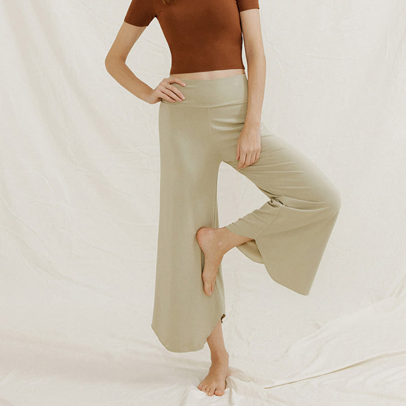 Spodnie damskie Leica z szerokimi nogawkami Buddha Stones Casual Plain Loose Irregular Geometryczny brzeg - image 16