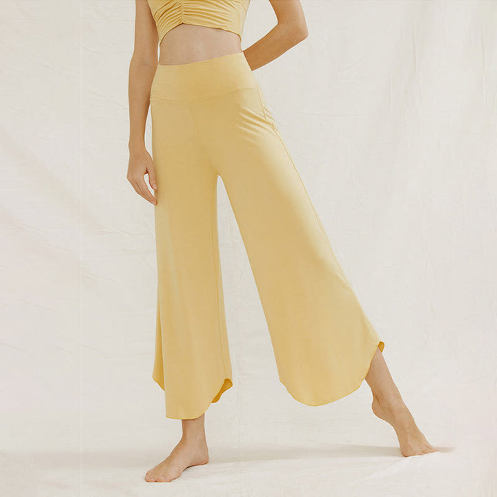 Spodnie damskie Leica z szerokimi nogawkami Buddha Stones Casual Plain Loose Irregular Geometryczny brzeg - image 10