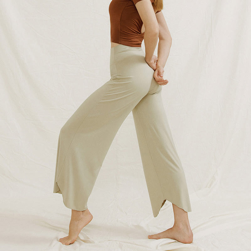 Spodnie damskie Leica z szerokimi nogawkami Buddha Stones Casual Plain Loose Irregular Geometryczny brzeg - image 19