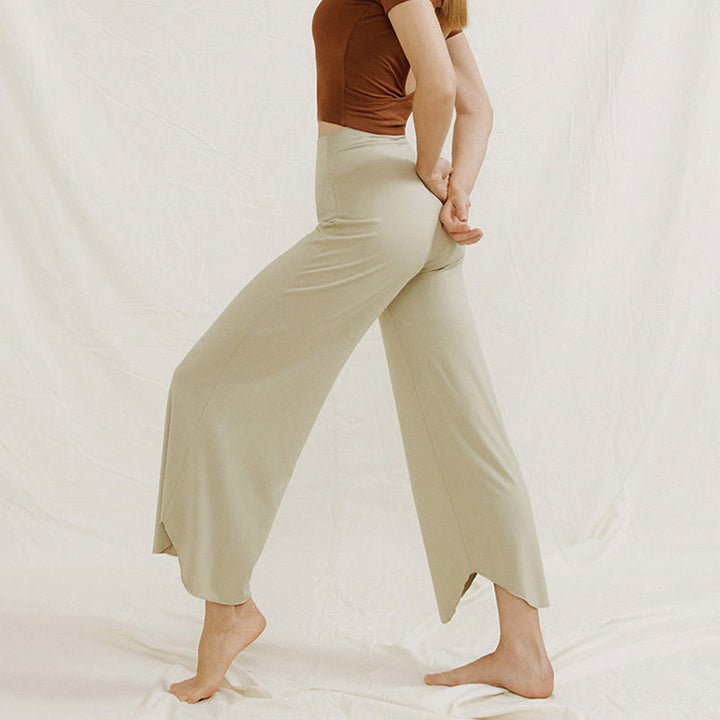 Spodnie damskie Leica z szerokimi nogawkami Buddha Stones Casual Plain Loose Irregular Geometryczny brzeg - image 19
