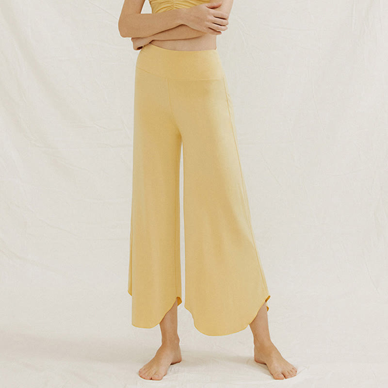 Spodnie damskie Leica z szerokimi nogawkami Buddha Stones Casual Plain Loose Irregular Geometryczny brzeg - image 9