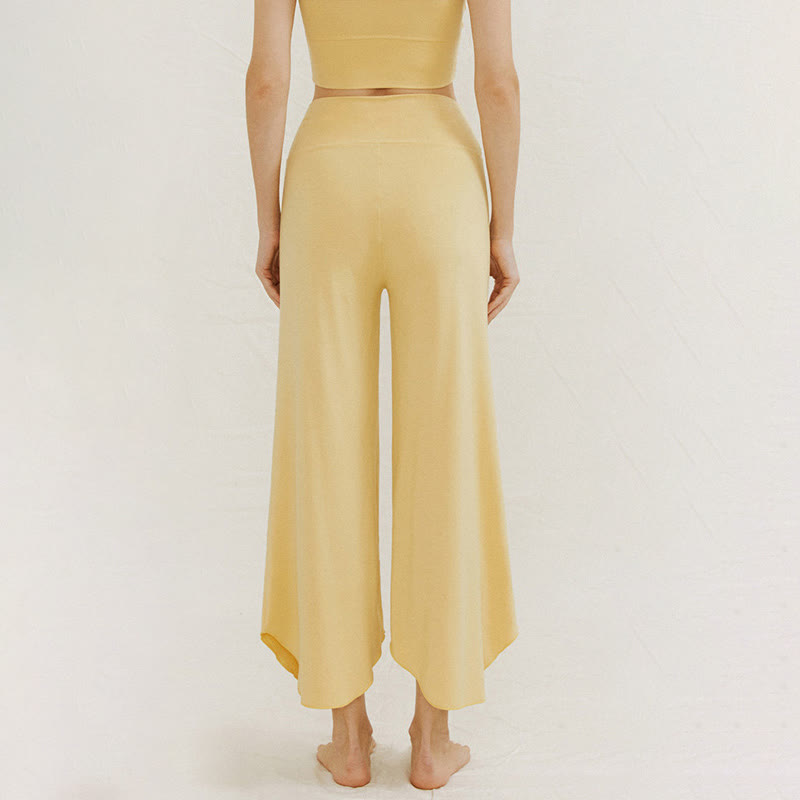 Spodnie damskie Leica z szerokimi nogawkami Buddha Stones Casual Plain Loose Irregular Geometryczny brzeg - image 6