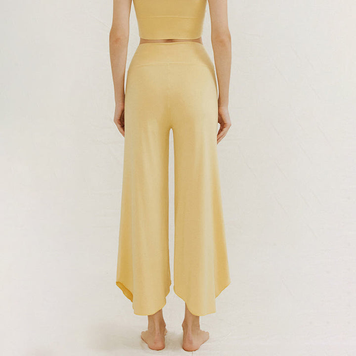 Spodnie damskie Leica z szerokimi nogawkami Buddha Stones Casual Plain Loose Irregular Geometryczny brzeg - image 6