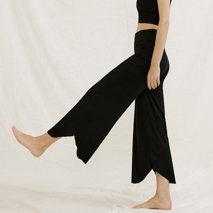 Spodnie damskie Leica z szerokimi nogawkami Buddha Stones Casual Plain Loose Irregular Geometryczny brzeg - image 27