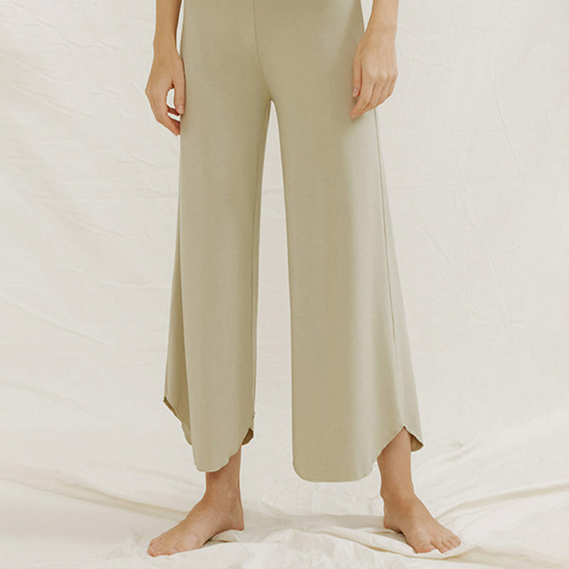 Spodnie damskie Leica z szerokimi nogawkami Buddha Stones Casual Plain Loose Irregular Geometryczny brzeg - image 15