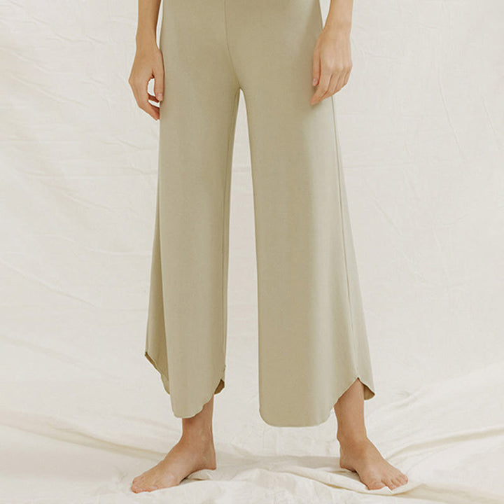 Spodnie damskie Leica z szerokimi nogawkami Buddha Stones Casual Plain Loose Irregular Geometryczny brzeg - image 15