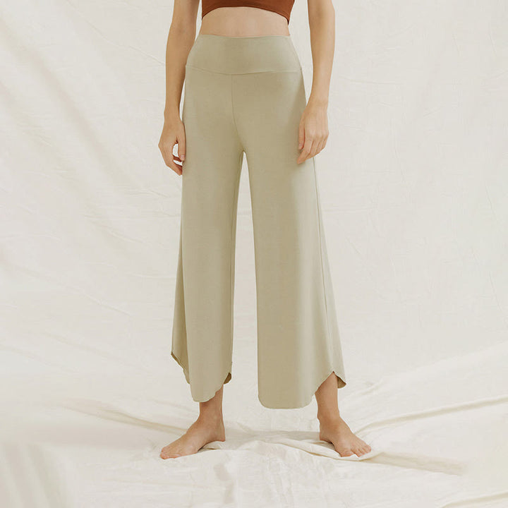 Spodnie damskie Leica z szerokimi nogawkami Buddha Stones Casual Plain Loose Irregular Geometryczny brzeg - image 12