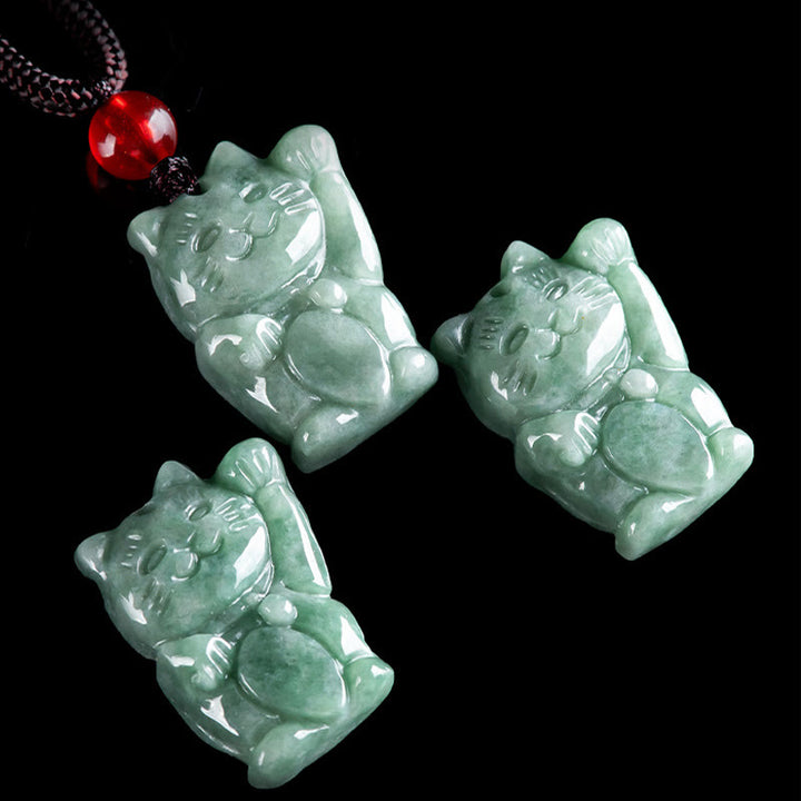 Naszyjnik z Buddha Stones z jadeitu i szczęśliwego kota, obfitość - image 12