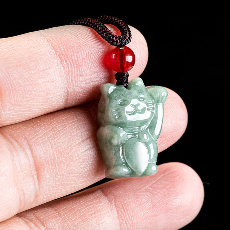 Naszyjnik z Buddha Stones z jadeitu i szczęśliwego kota, obfitość - image 5