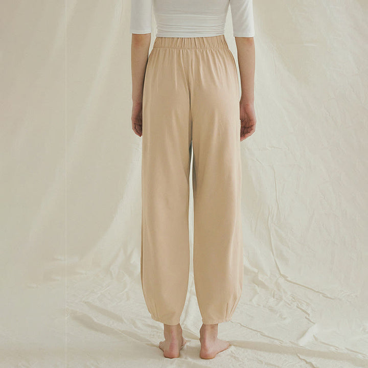 Buddha Stones Luźne Oddychające Luźne Damskie Spodnie Harem Leica Z Kieszeniami - image 1