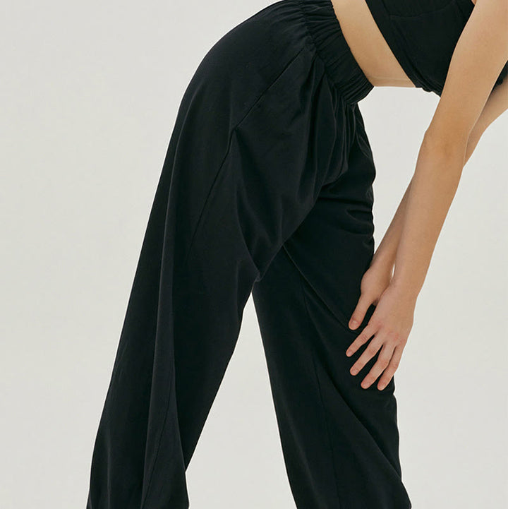 Buddha Stones Luźne Oddychające Luźne Damskie Spodnie Harem Leica Z Kieszeniami - image 10