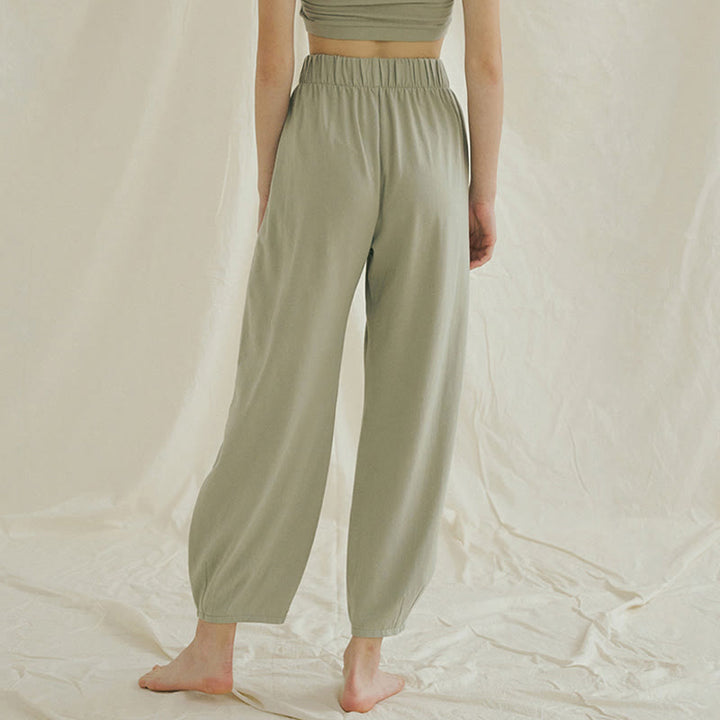Buddha Stones Luźne Oddychające Luźne Damskie Spodnie Harem Leica Z Kieszeniami - image 18