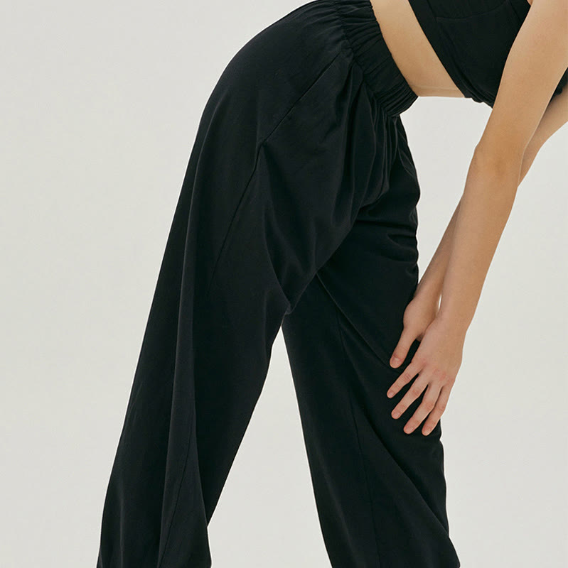 Buddha Stones Luźne Oddychające Luźne Damskie Spodnie Harem Leica Z Kieszeniami - image 9