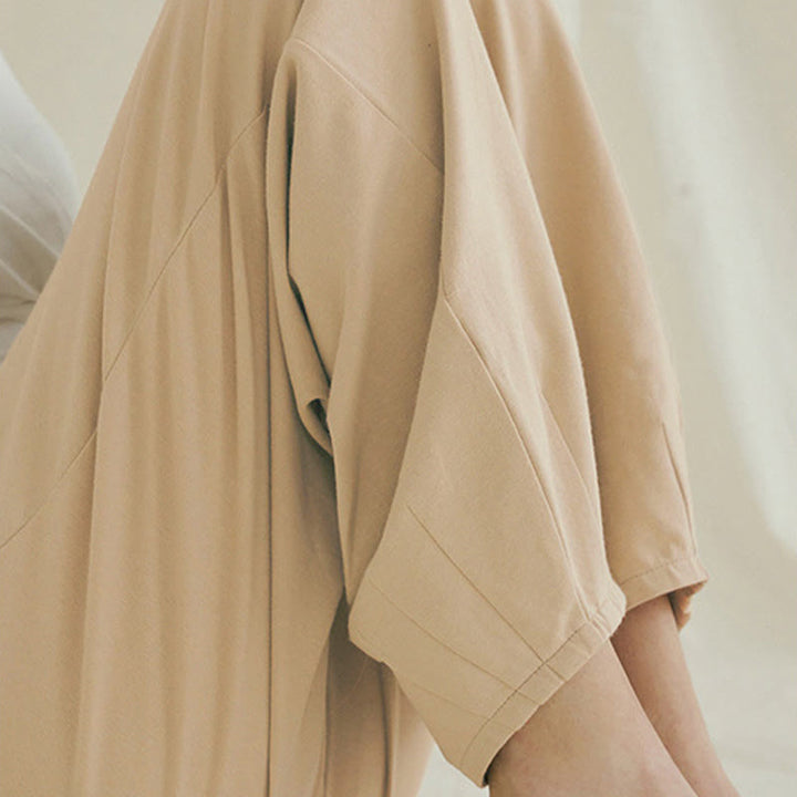 Buddha Stones Luźne Oddychające Luźne Damskie Spodnie Harem Leica Z Kieszeniami - image 5