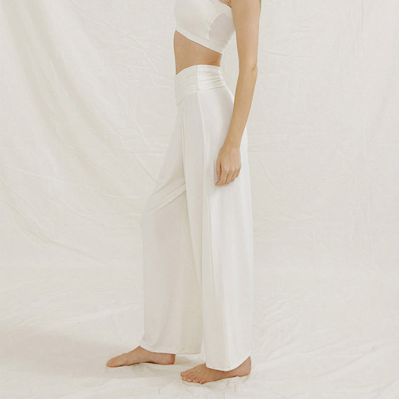 Spodnie damskie Leica z szerokimi nogawkami i swobodnym, prostym krojem i wysokim stanem Buddha Stones - image 12