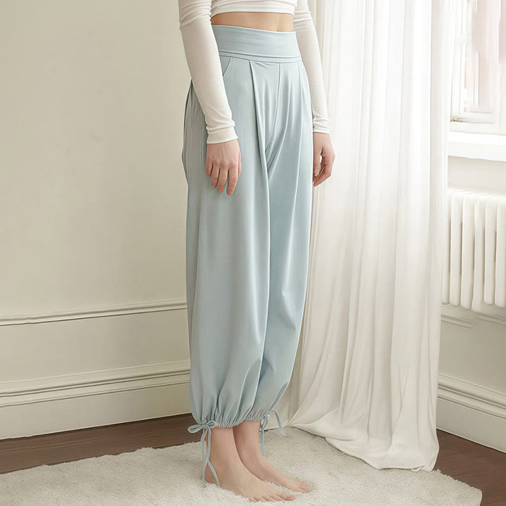 Spodnie damskie Leica z kieszeniami i ściągaczami Buddha Stones Casual Plain Drawstring Hems - image 1