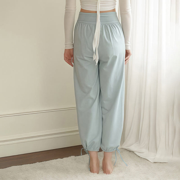 Spodnie damskie Leica z kieszeniami i ściągaczami Buddha Stones Casual Plain Drawstring Hems - image 2