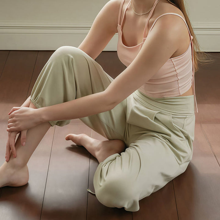 Spodnie damskie Leica z kieszeniami i ściągaczami Buddha Stones Casual Plain Drawstring Hems - image 18